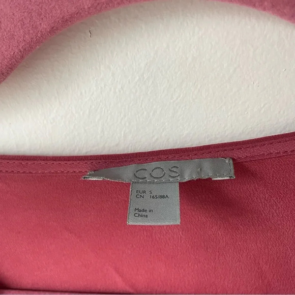 COS raspberry pink silk back long sleeve top S - Picture 12 of 12